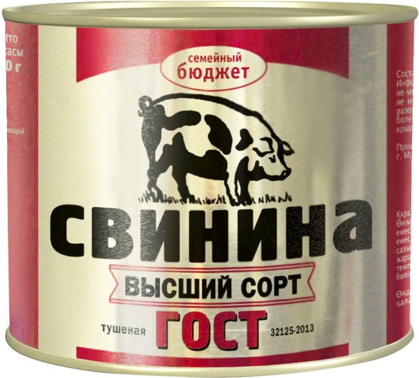 Свинина тушеная ГЛАВПРОДУКТ Семейный бюджет высший сорт ГОСТ